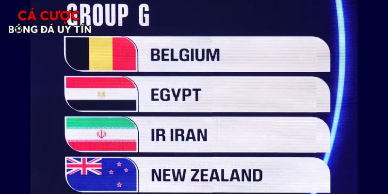 Bốn đội bóng tranh tài tại bảng G